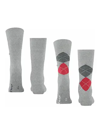 BURLINGTON | Chaussettes homme EVERYDAY, lot de 2 paires, tailles 40-46, gris chiné | hellgrau